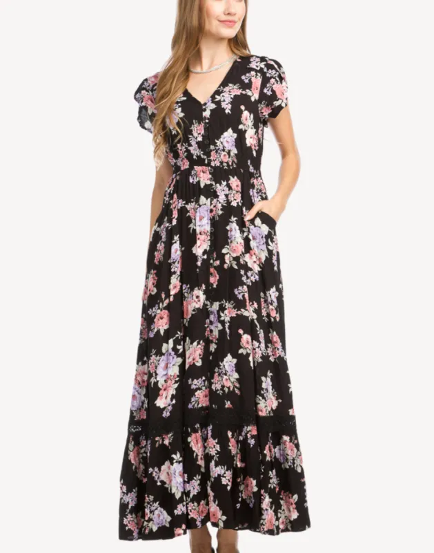 Ruffle Hem Maxi Dress sold by swimco