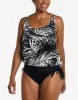 Palm Shadow Blouson Tankini Top sold by swimco