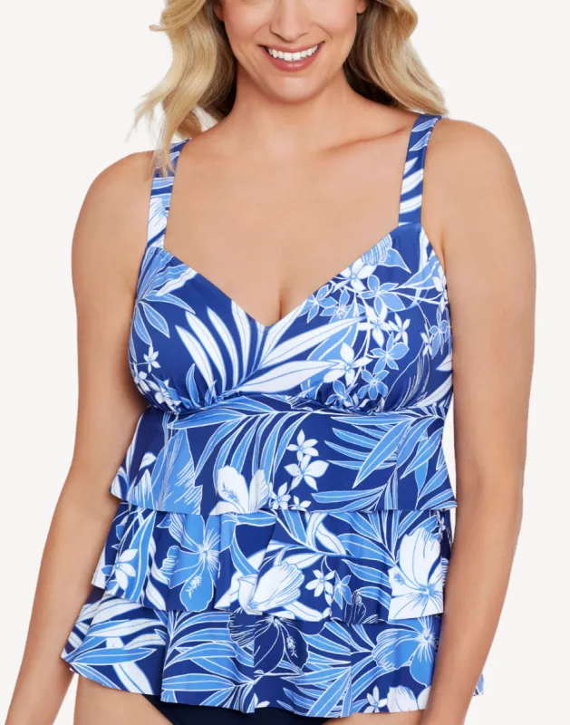In My Blues Tiered Tankini Top sold by swimco