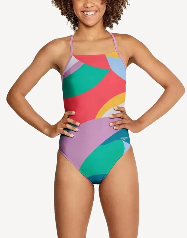 Eco Endurance Printed T-Back One Piece sold by swimco