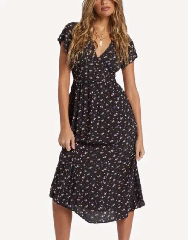 Morning Sky Short Sleeve Midi Dress sold by swimco