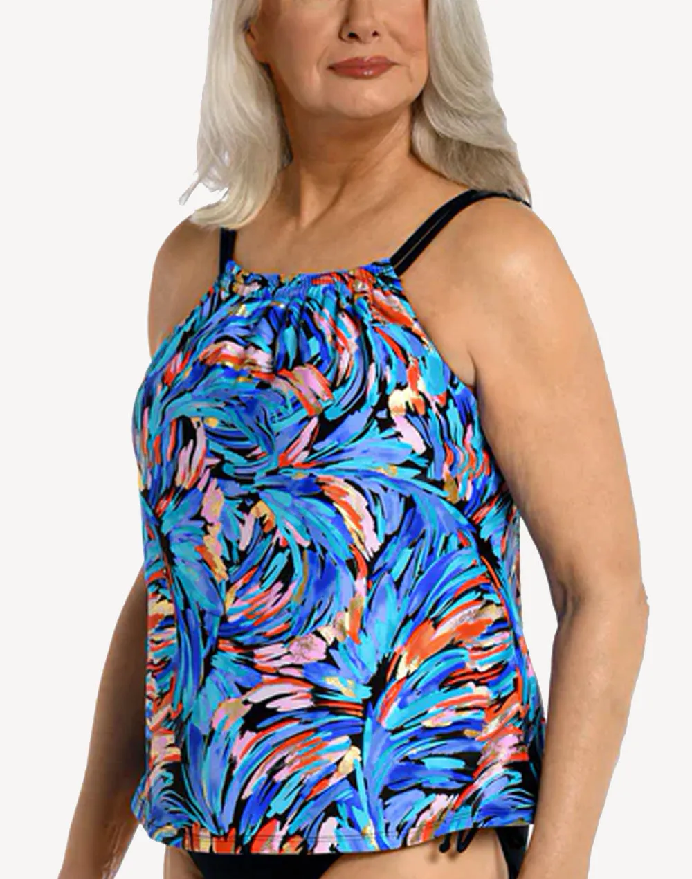 Feathers And Flair High Neck Tankini Top sold by swimco