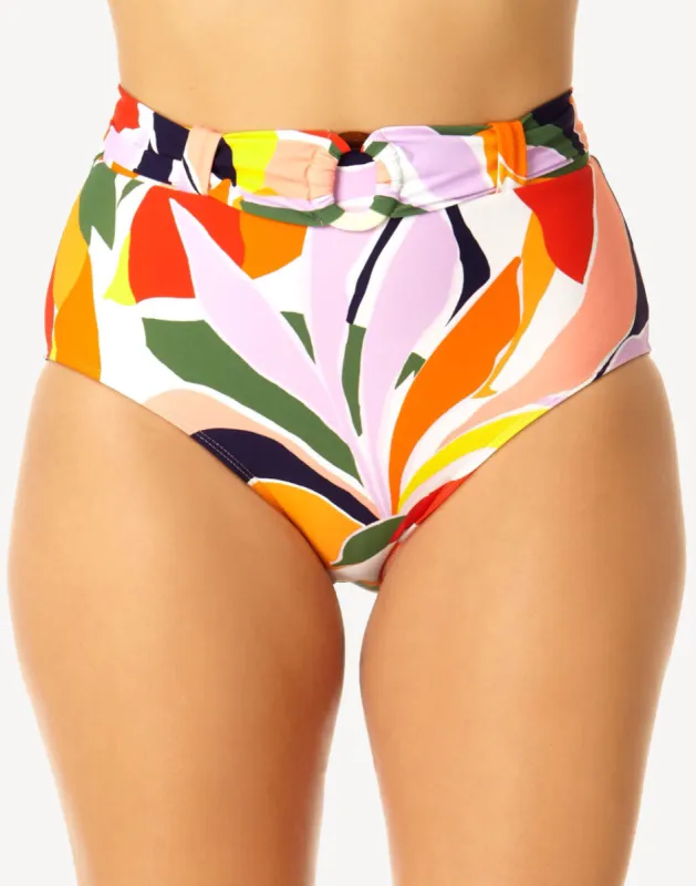 Palm Party High Waist Bikini Bottom sold by swimco