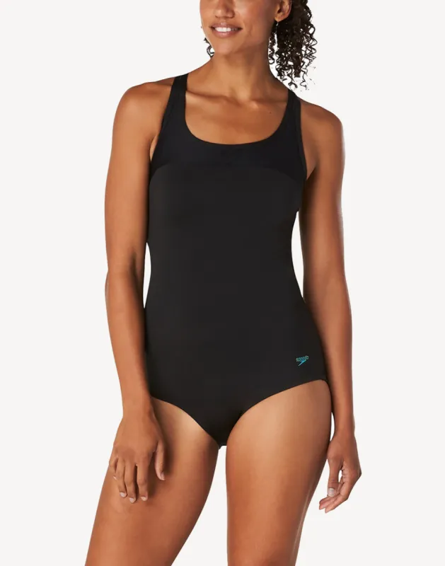 Mesh Blocked Polyester One Piece sold by swimco