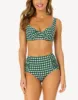 Gingham Side Shirred High Waist Bikini Bottom sold by swimco