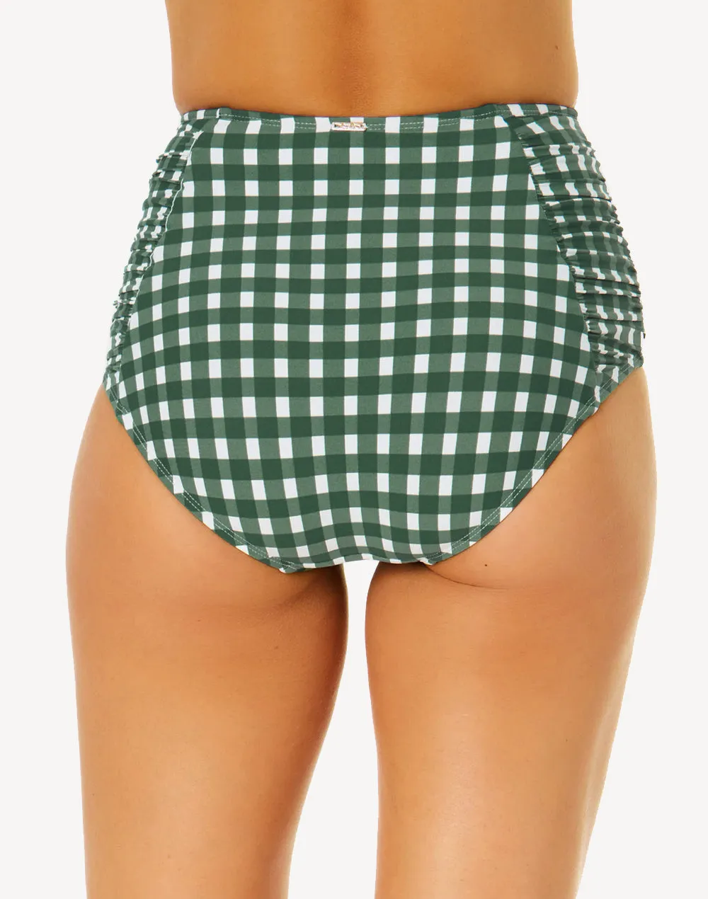 Gingham Side Shirred High Waist Bikini Bottom sold by swimco product image thumbnail 2