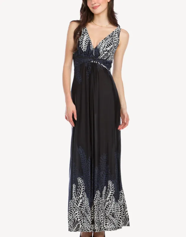 Border Print Grecian Maxi Dress sold by swimco