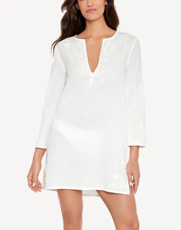 Embroidered Chainstitch Tunic Cover Up sold by swimco