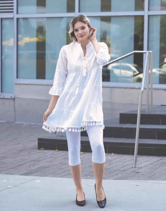 Long Sleeve Tiered Short Dress sold by swimco