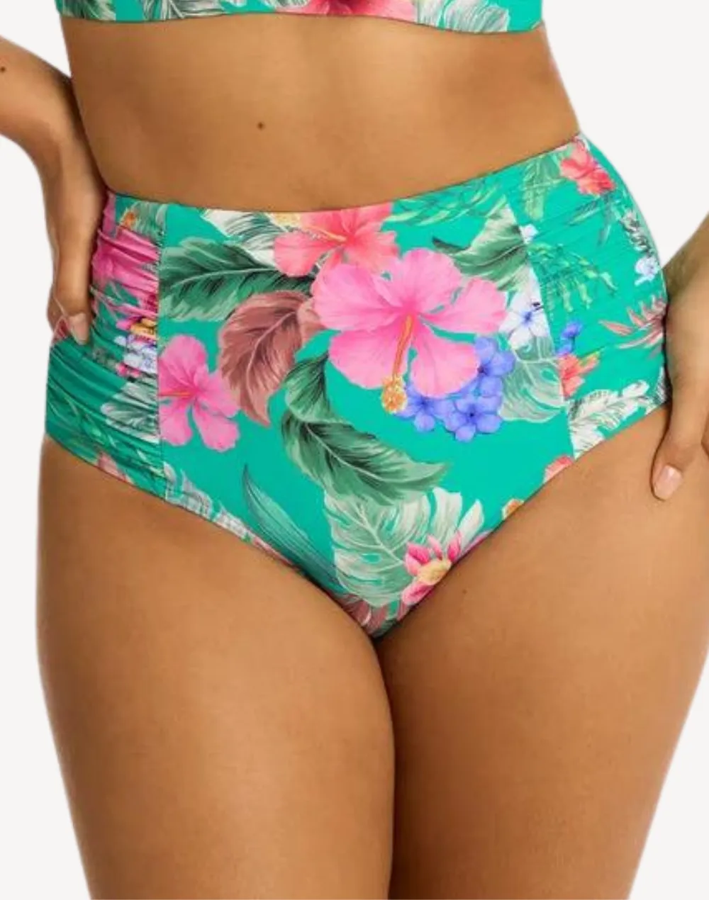 Pacifico High Waist Gathered Side Bikini Bottom sold by swimco
