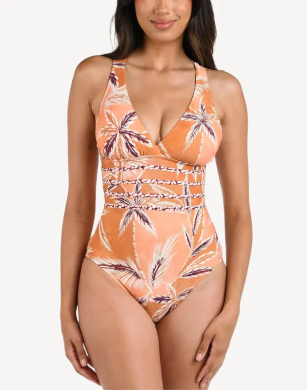 Sandy Cove Cross Back One Piece Swimsuit sold by swimco