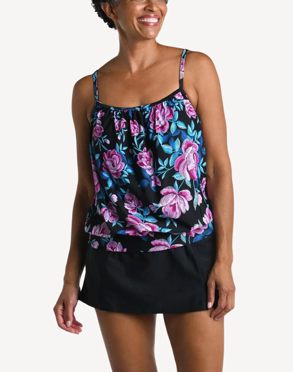 Midnight Orchid Blouson Tankini Top sold by swimco product image thumbnail 3