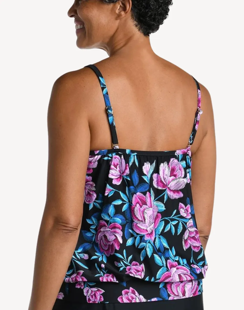 Midnight Orchid Blouson Tankini Top sold by swimco product image thumbnail 2