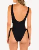 Solid Tie Side Cheeky One Piece Swimsuit sold by swimco