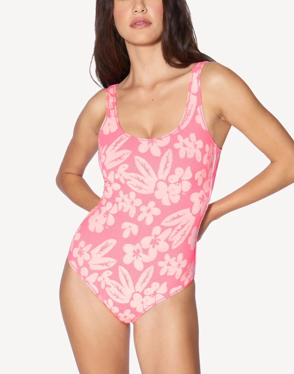 Max Flower Scrunch Moderate One Piece Swimsuit sold by swimco