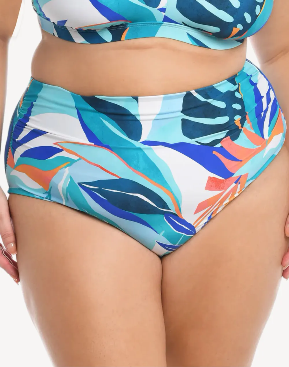Coastal Palms High Waist Plus Size Bikini Bottom sold by swimco