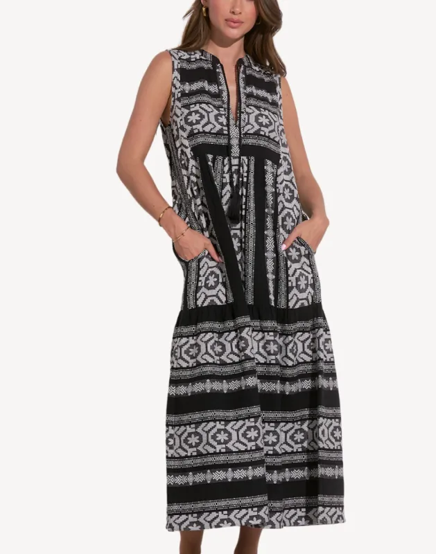 Aztec A Line Sleeveless Maxi Dress sold by swimco