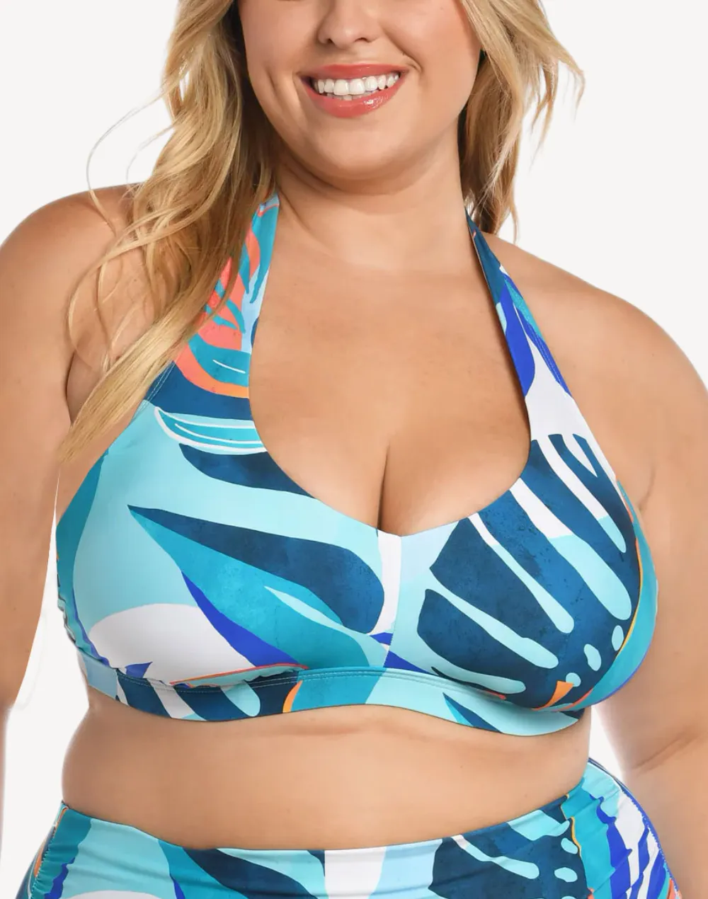 Coastal Palms Halter Plus Size Bikini Top sold by swimco