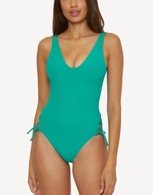 Modern Edge High Leg One Piece Swimsuit sold by swimco