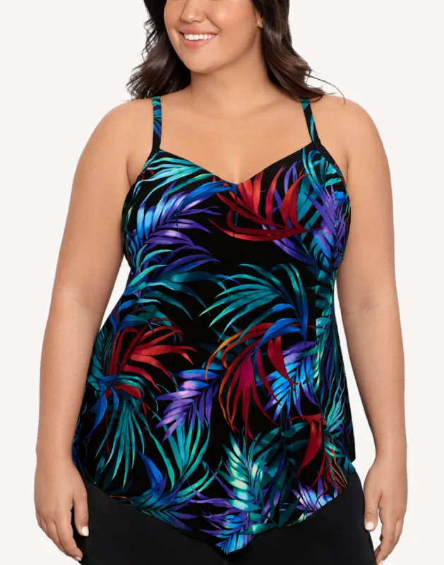 Fern Forest Hank Plus Size Tankini Top sold by swimco