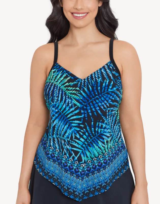 Tiki Hut Tropical Hank Tankini Top sold by swimco