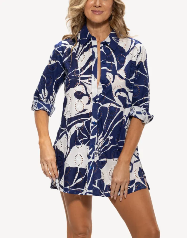 Cotton Eyelet Shirt Cover Up sold by swimco