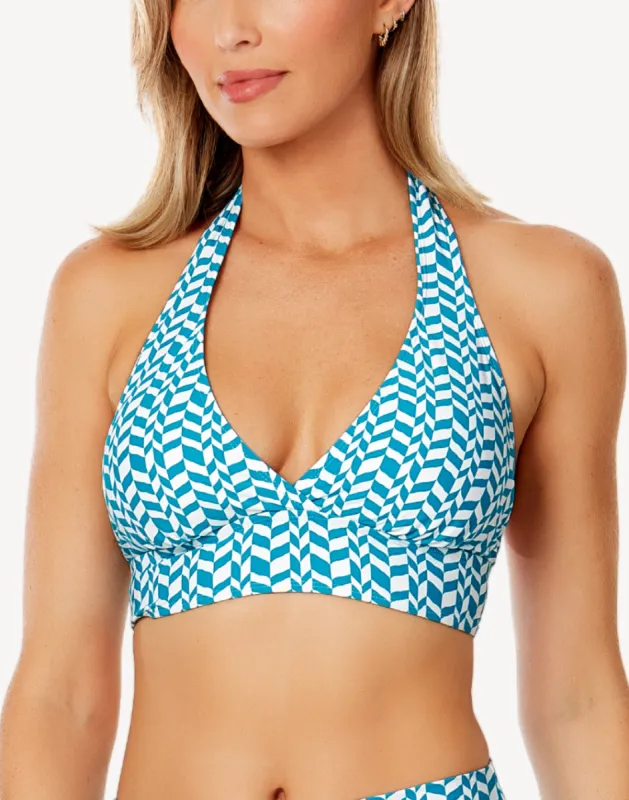 Ripple Geo Marilyn Halter Bikini Top made by Anne Cole