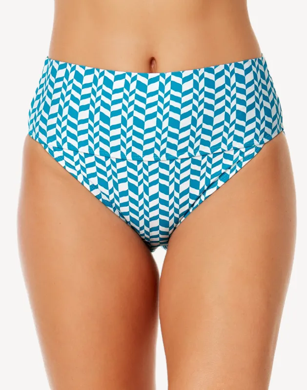 Ripple Geo High Waist Bikini Bottom made by Anne Cole