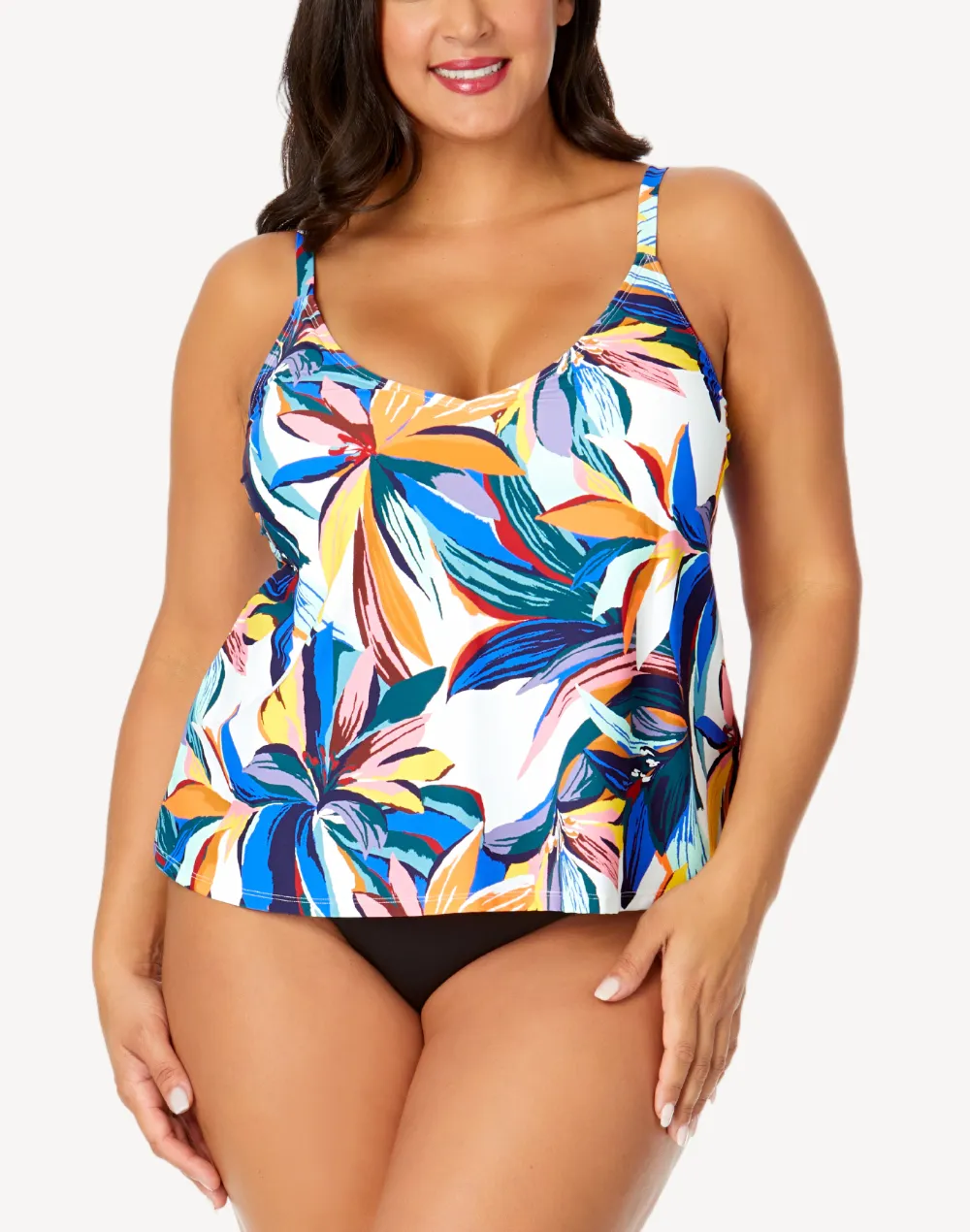 Riviera Floral Easy Triangle Plus Size Tankini Top sold by swimco product image thumbnail 3