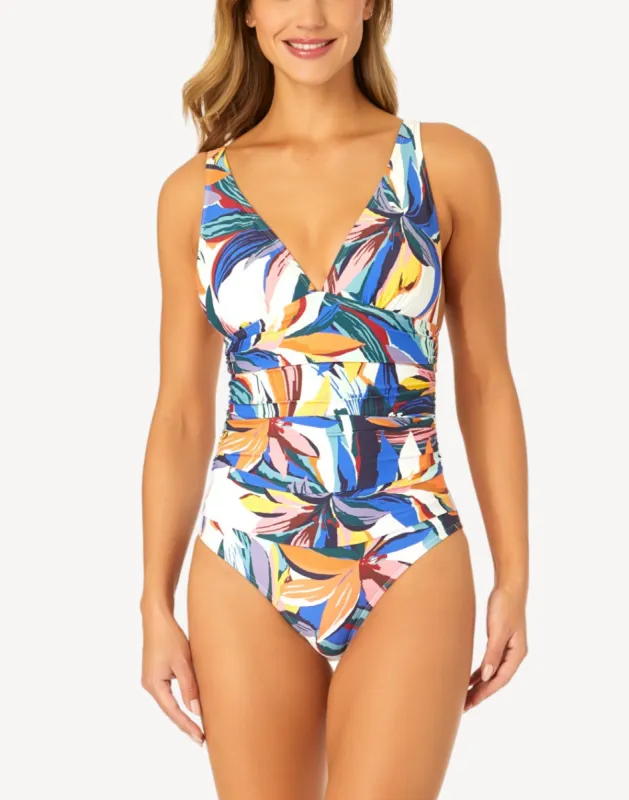 Riviera Floral Soft Band One Piece Swimsuit sold by swimco