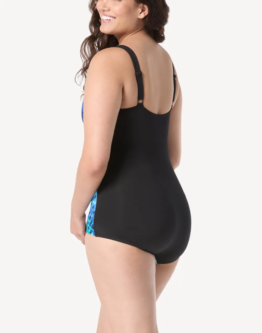 Underwater Dot V Neck Polyester One Piece Swimsuit sold by swimco product image thumbnail 2