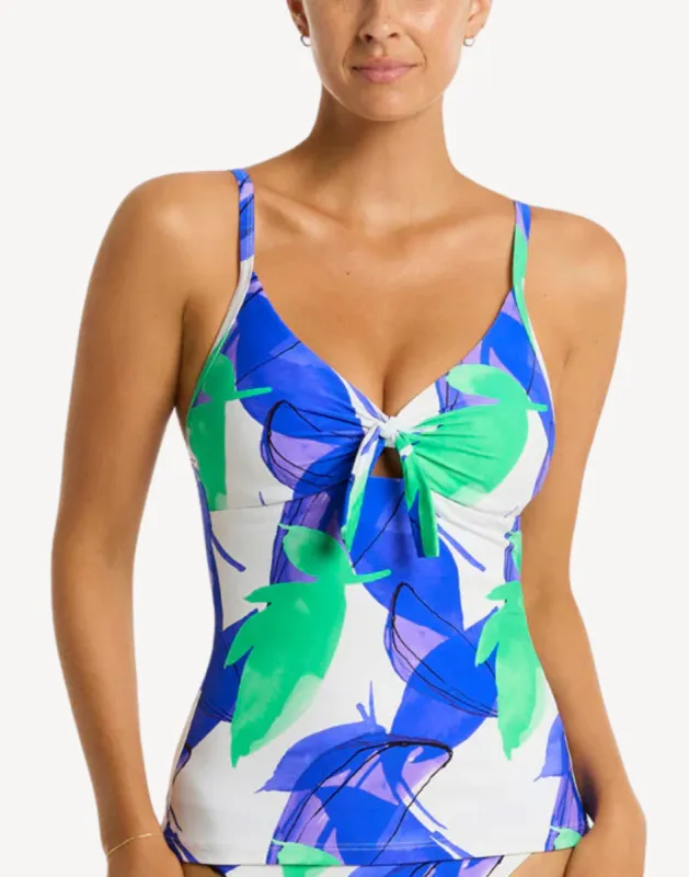 Sublime Tie Front DD/E Tankini Top sold by swimco