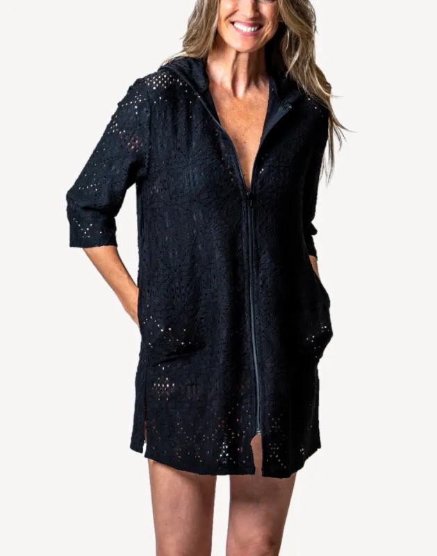 Santorini Encore Zip Font Cover Up sold by swimco