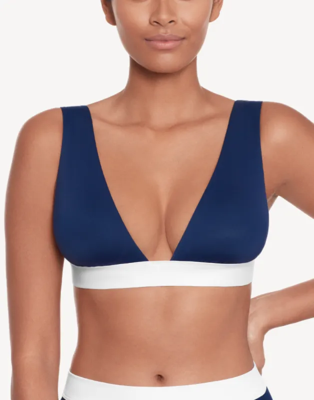Bel Air Banded Modern V Neck Bikini Top sold by swimco