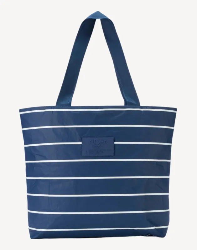 Pinstripe Day Tripper Beach Bag sold by swimco