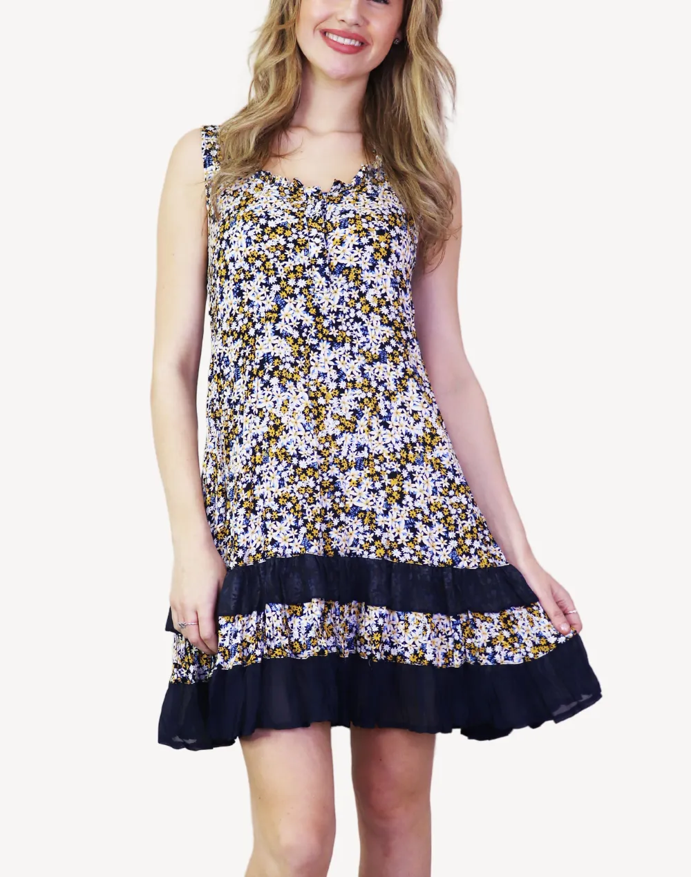 Ditsy Floral Crinkle Short Dress sold by swimco