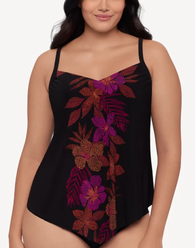 Dappled Jungle Hank Plus Size Tankini Top sold by swimco