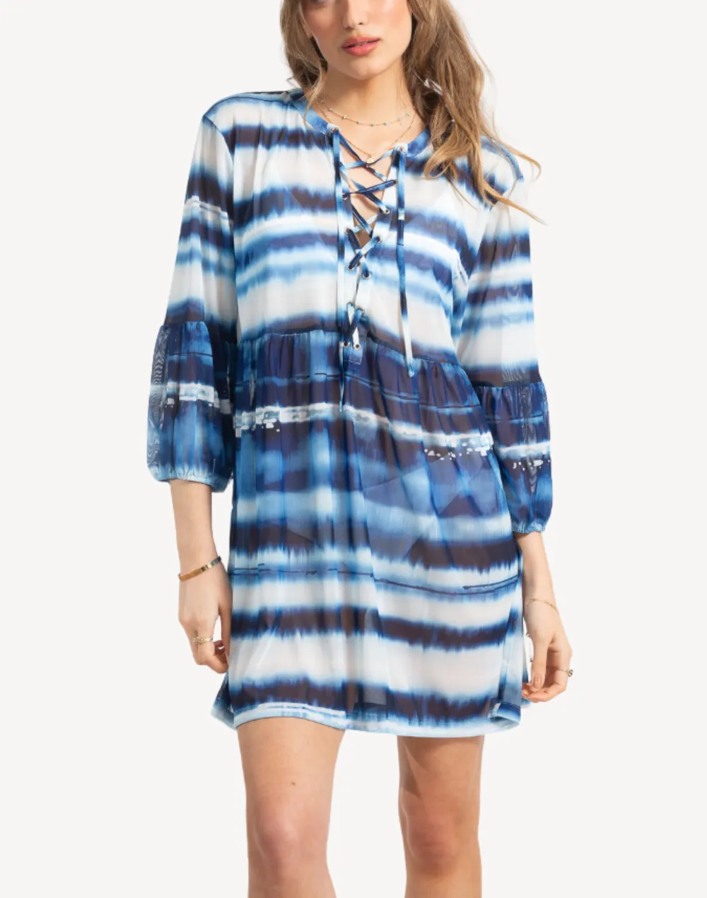 Seascape Mesh Lace Front Tunic Cover Up sold by swimco