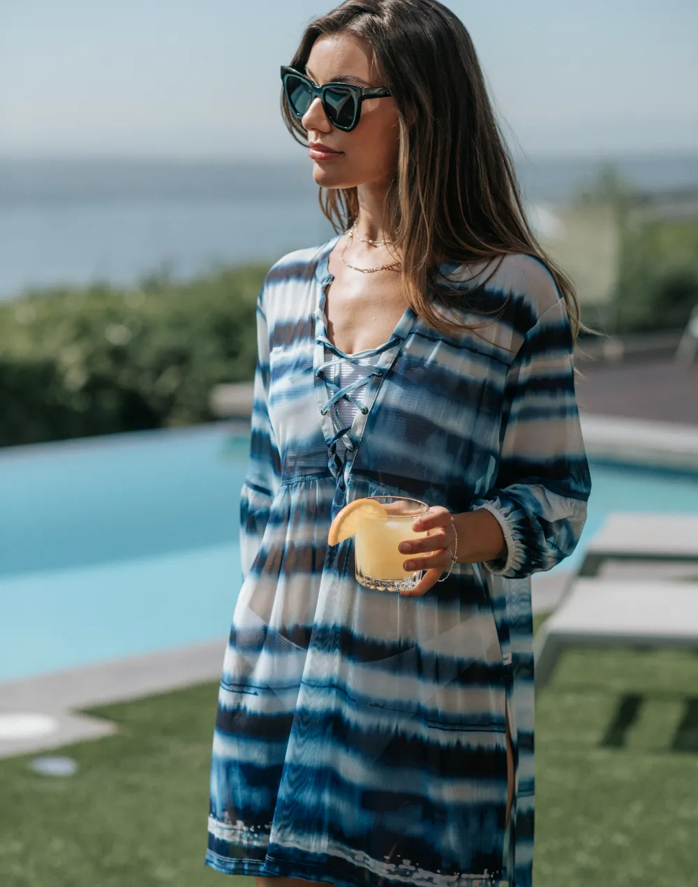 Seascape Mesh Lace Front Tunic Cover Up sold by swimco product image thumbnail 3