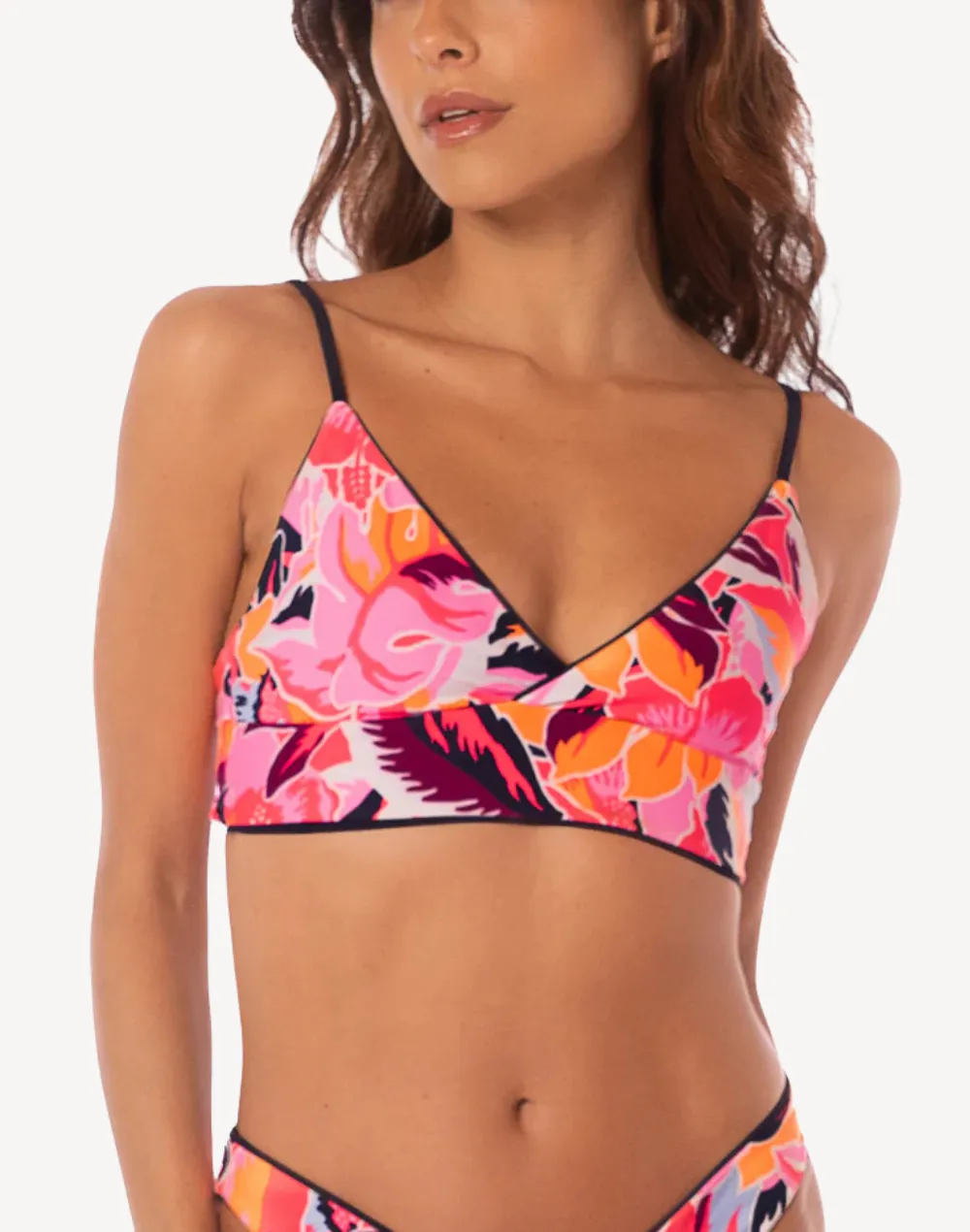 Blue Deep Criss Cross Longline Reversible Bikini Top sold by swimco product image thumbnail 2