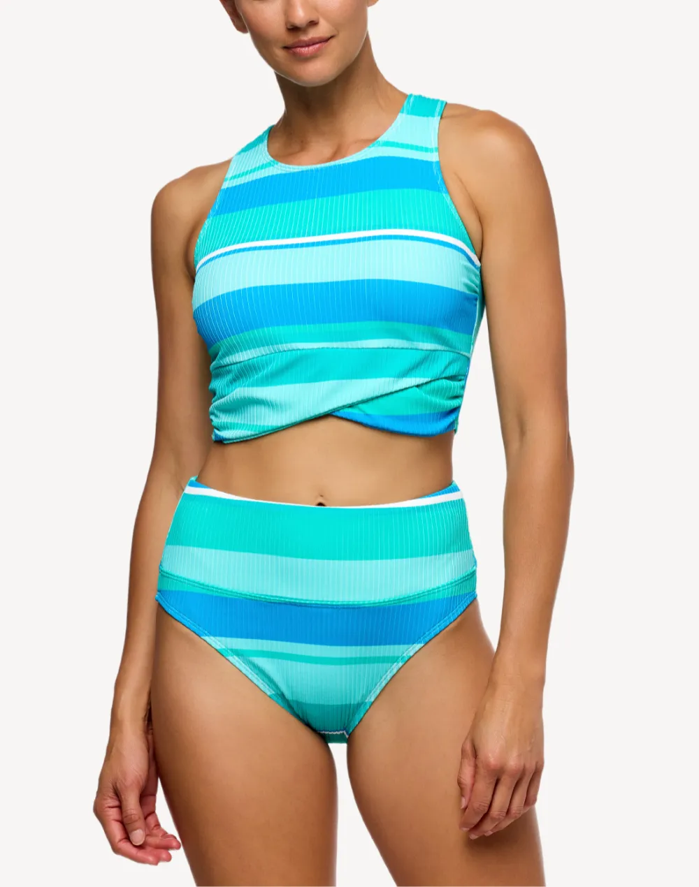 Bermuda Stripe Harmony High Waist Bikini Bottom sold by swimco product image thumbnail 3