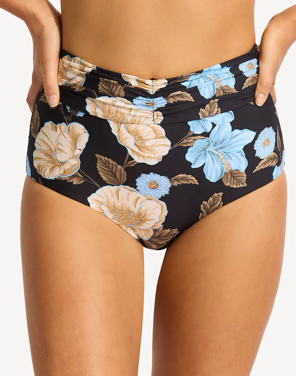 Garden Party High Waist Bikini Bottom sold by swimco