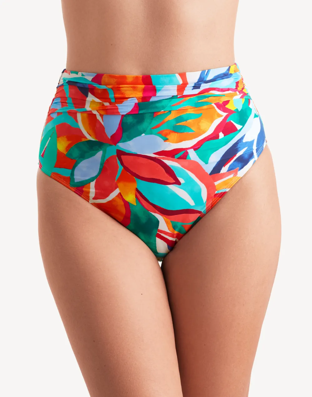 Radiant Floral Morgan High Waist Bikini Bottom sold by swimco