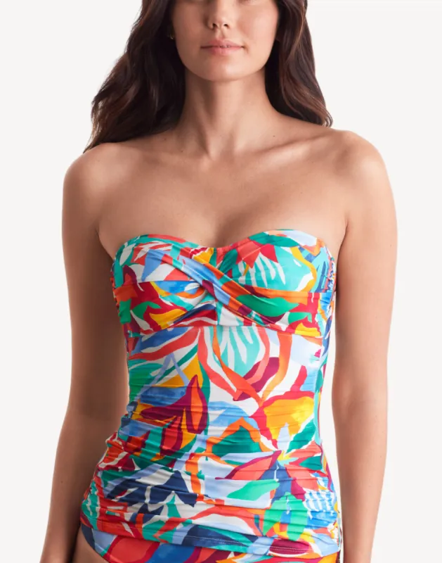 Radiant Floral Aria Bandeau Tankini Top sold by swimco