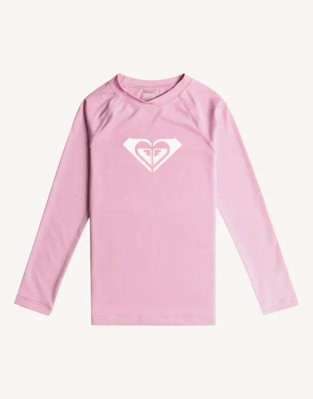 Girls Whole Hearted UPF 50 Long Sleeve Rashguard made by Roxy