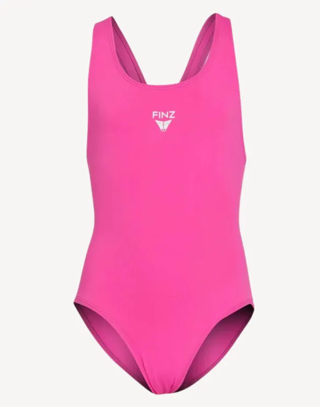 Girls Finz Solid Vaporback Polyester One Piece sold by swimco