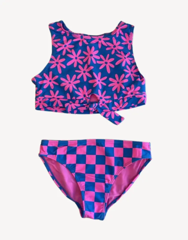 Girls Graphic Mix High Neck Bikini Set sold by swimco
