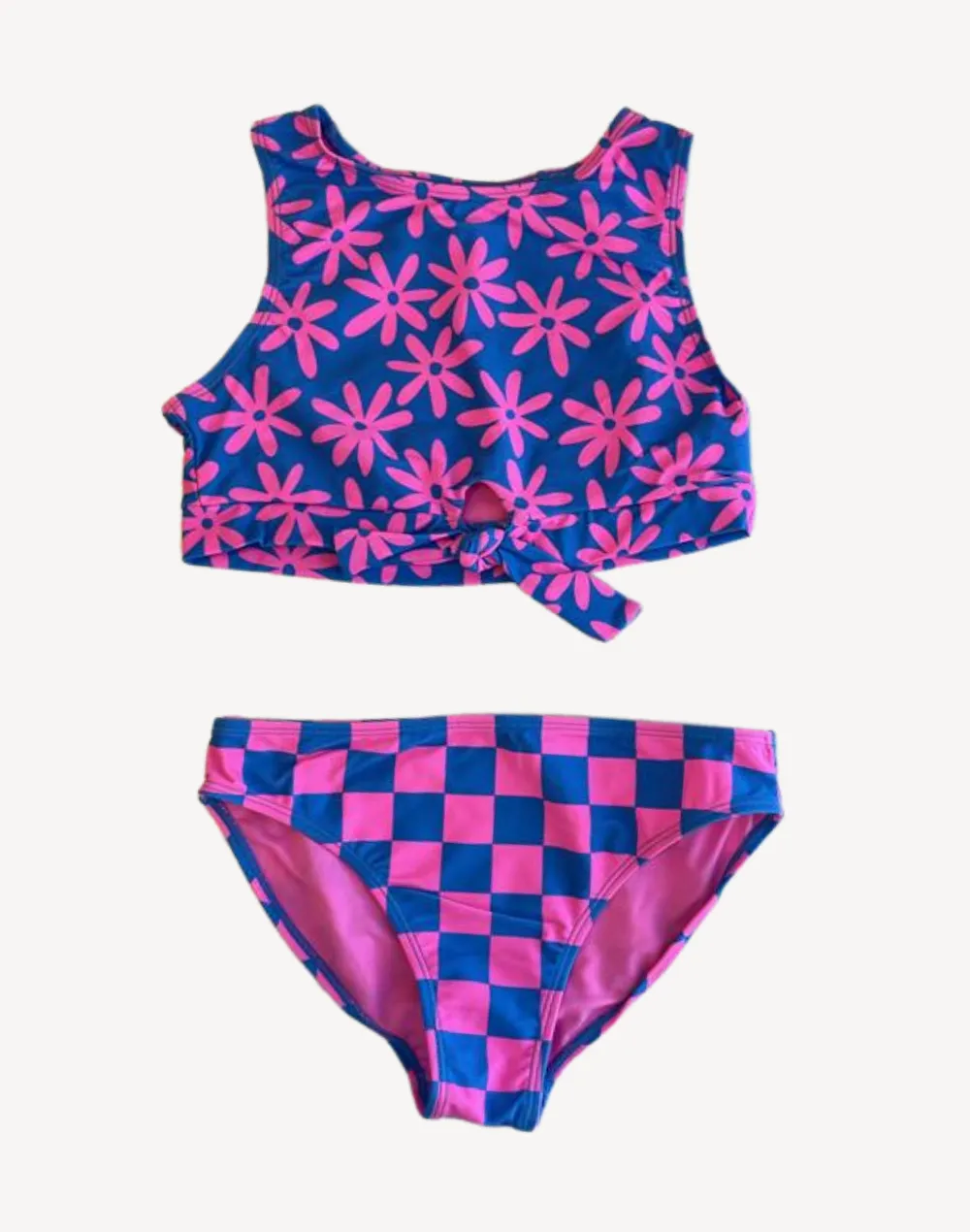 Girls Graphic Mix High Neck Bikini Set sold by swimco