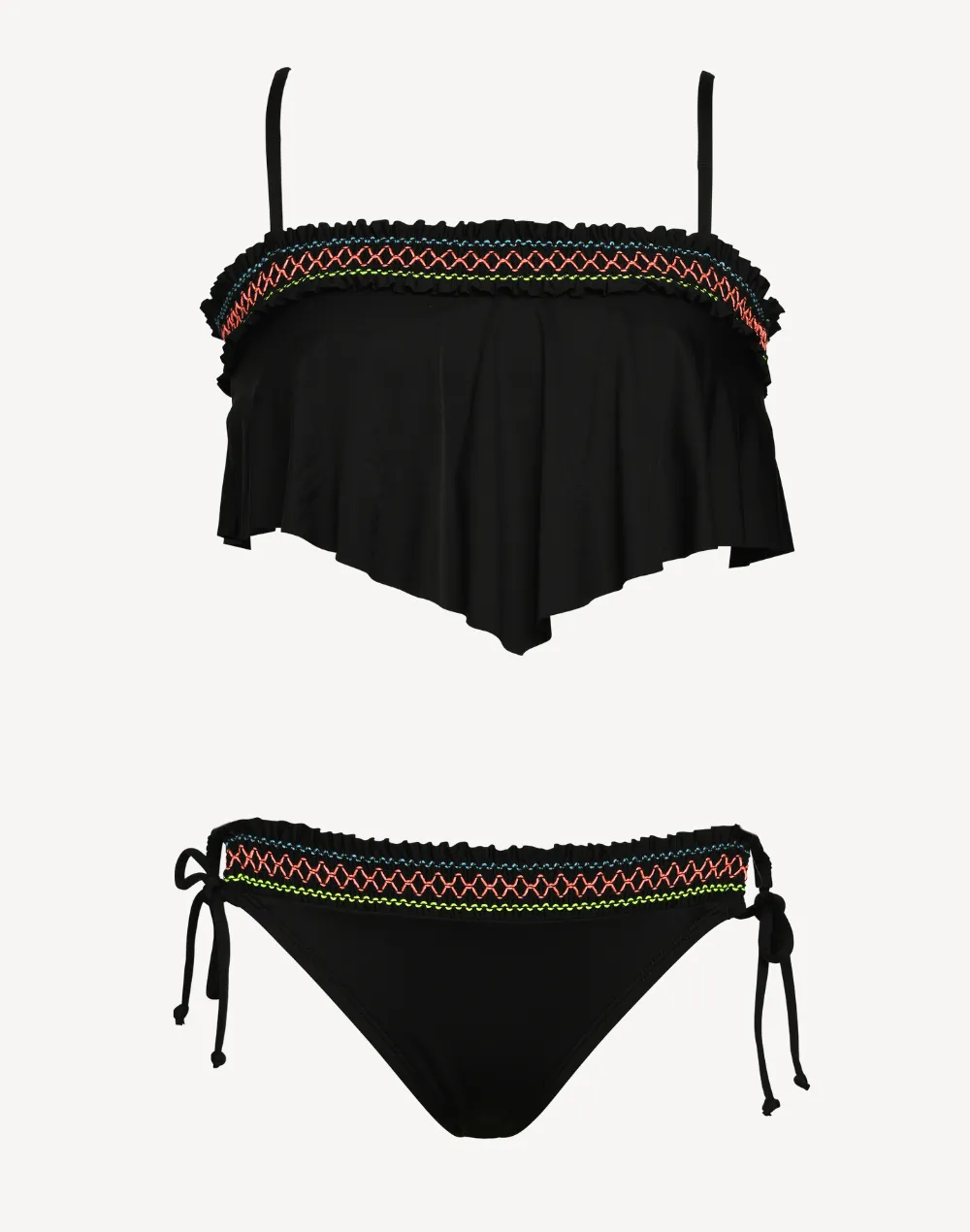 Girls Smocked Flounce Bikini Set sold by swimco