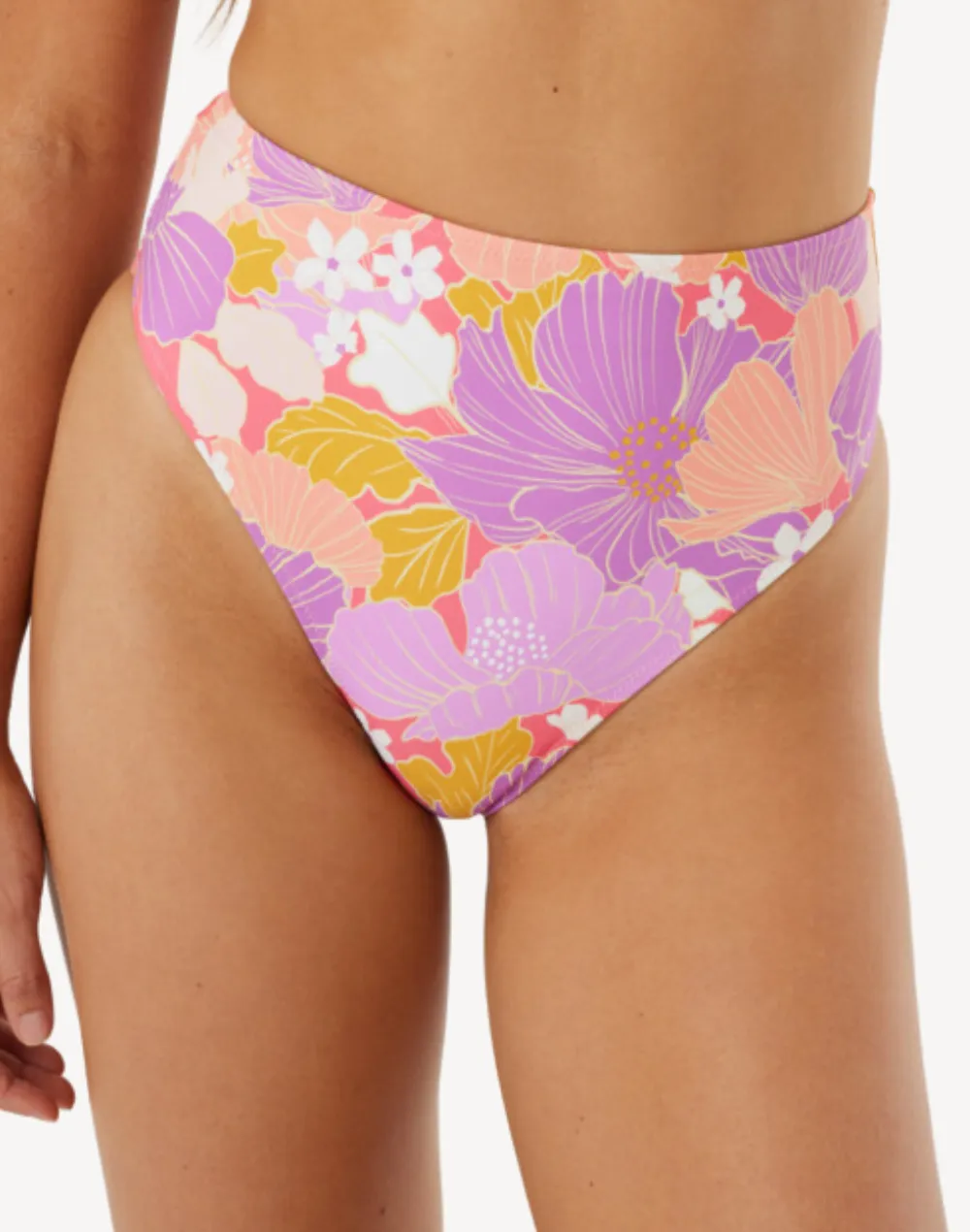 Bell Bottom Blooms High Waist High Leg Bikini Bottom sold by swimco